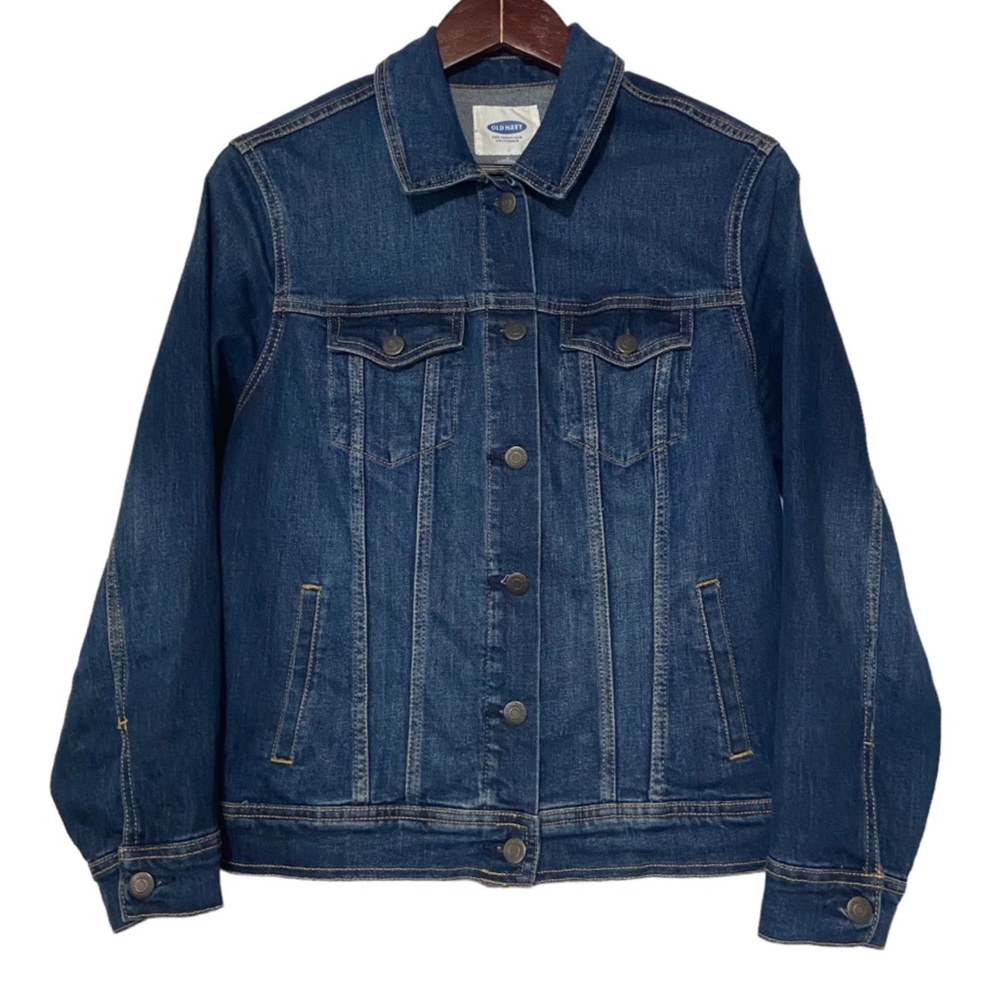 Classic Trucker Tomboy Jean Jacket Blue Womens Large